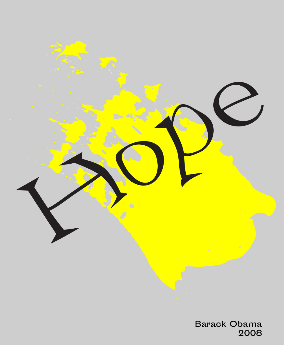 T-shirt Slogan Politique blanc : Hope (L