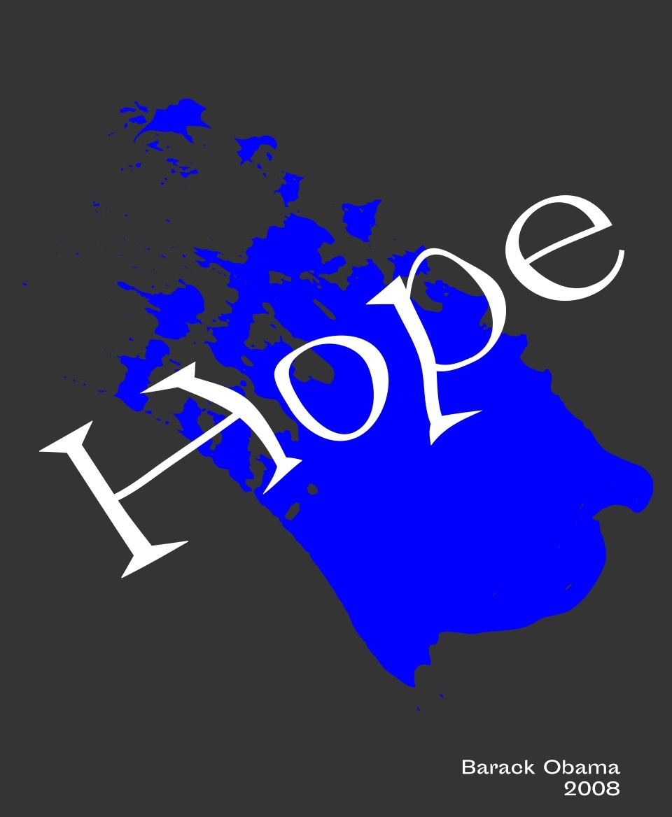 T-shirt Slogan Politique noir : Hope (L