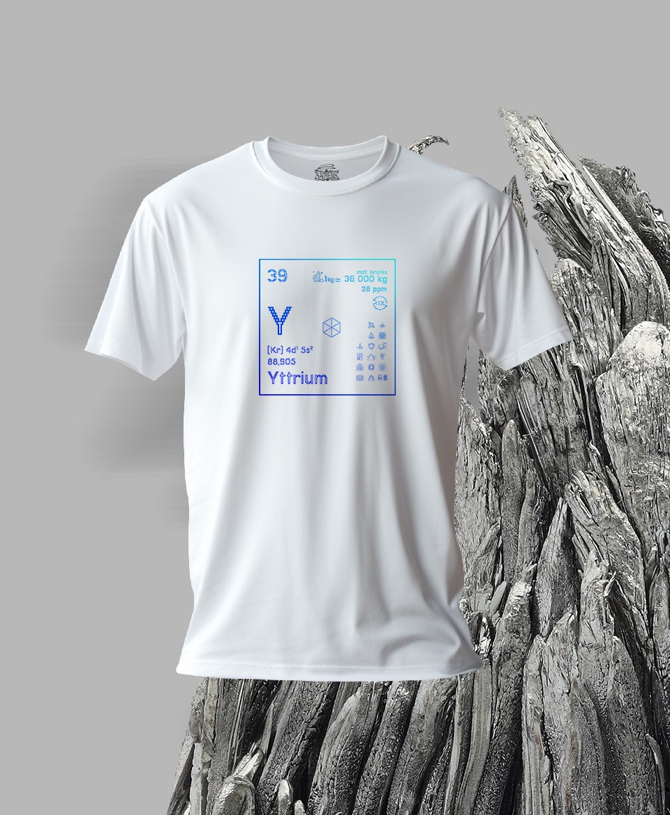 T-shirt blanc Terres rares 39 - Y - Yttrium