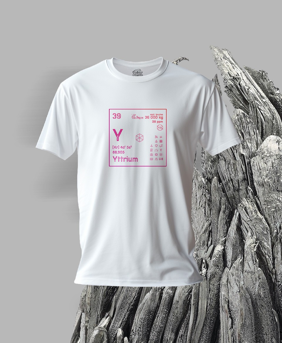 T-shirt blanc Terres rares 39 - Y - Yttrium