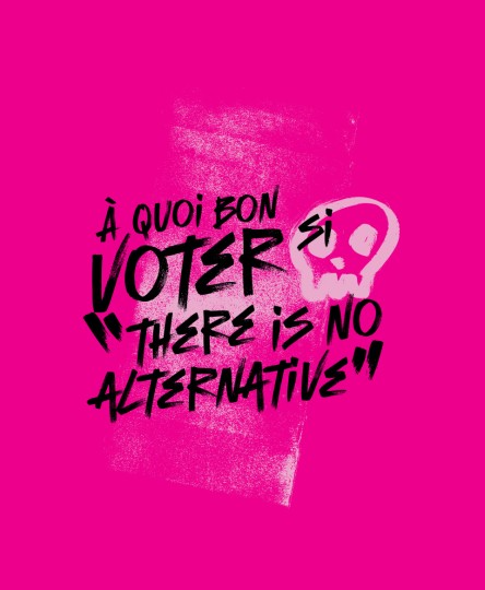 T-shirt Social blanc : À quoi bon voter si "There is no alternative"